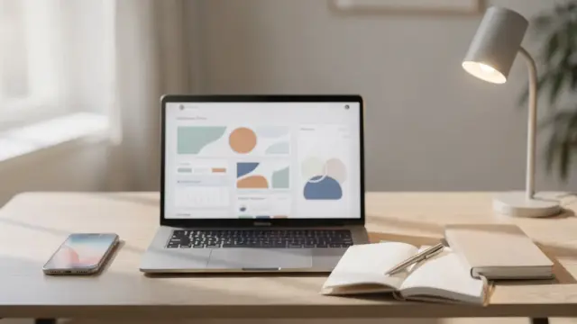 Homeoffice mit Laptop und Projektmanagement-Tools für Selbstständige