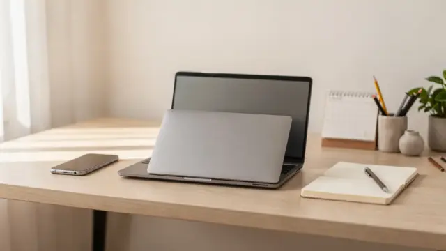 Home-Office mit Laptop und Notizbuch zum Thema Online-Business-Modelle