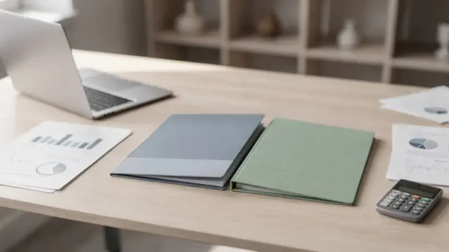Bürodesk mit Unterlagen und Taschenrechner zum Thema GmbH oder UG: Was ist der Unterschied?