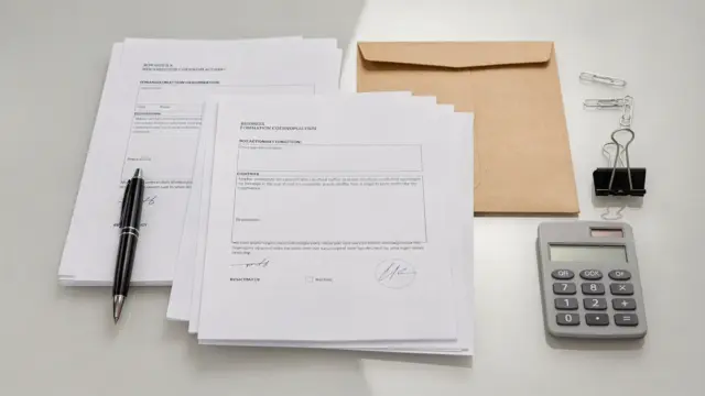 Gründungsunterlagen und Formulare für die Unternehmensgründung auf einem Schreibtisch