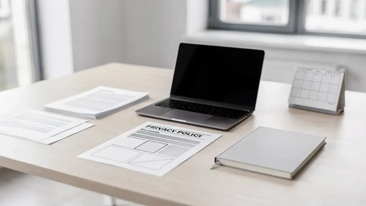 Büro mit Laptop und Unterlagen zum Datenschutzbeauftragten