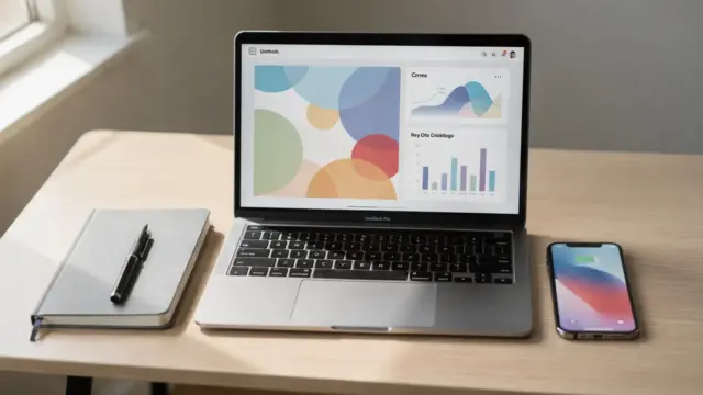 Laptop mit CRM-Dashboard auf dem Schreibtisch für den Artikel über CRM-Tools für Selbstständige