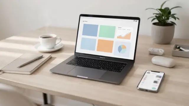 Home-Office mit Laptop und Smartphone zu Nebeneinkommen-Plattformen