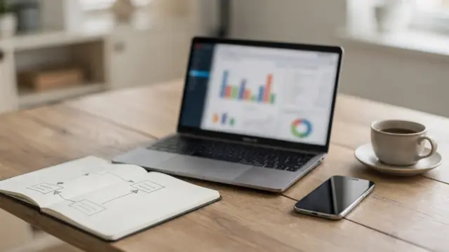 Home-Office mit Laptop und Notebook zum Thema Affiliate Marketing nebenbei