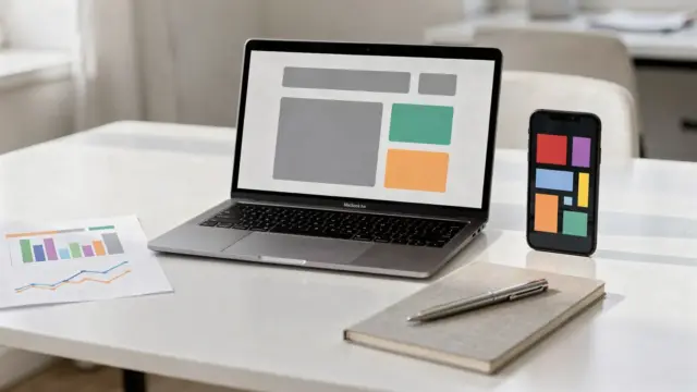 E-Commerce-Produktseite auf Laptop mit Analyse-Unterlagen zur Conversion-Optimierung