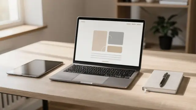 Laptop und Tablet auf Schreibtisch zum Thema WordPress vs. Baukasten im Vergleich