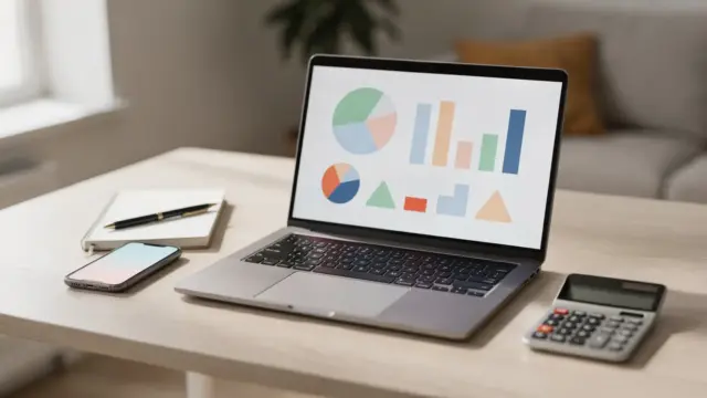 Laptop, Smartphone und Notizbuch auf einem Schreibtisch zu digitalen Tools für den Nebenverdienst online