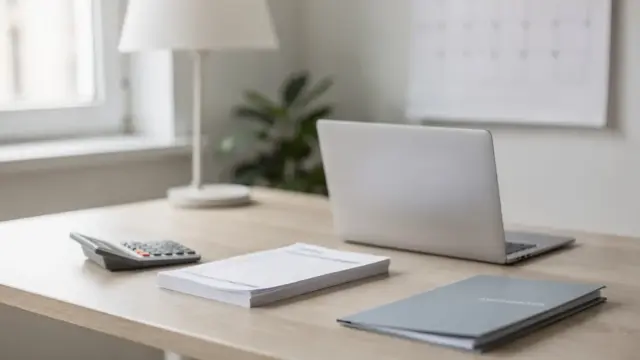 Büro-Setup zu Finanzen, Absicherung und Routinen für langfristig stabile Unternehmer