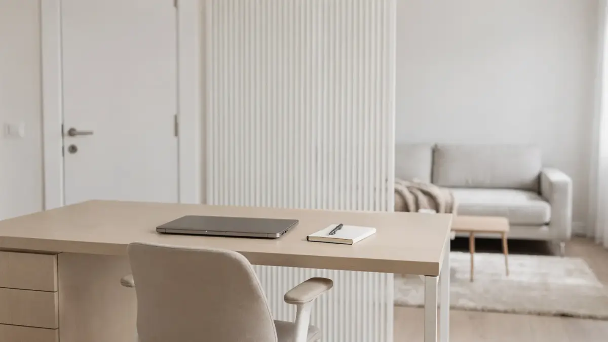 Homeoffice mit klarer Trennung zwischen Arbeit und Rest für Einzelunternehmer