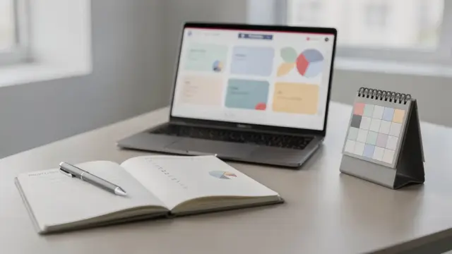 Prioritätenliste und Laptop mit Task-Board zum Thema Produktivitätstools und Prioritätsentscheidung